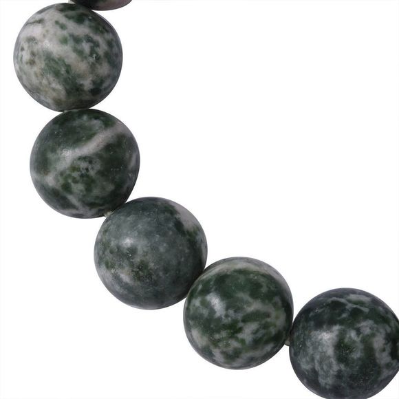 Jasper 12mm Beaded Stretch Bracelet 150.00 ctw Green - Picture 2 of 3